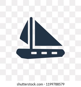 Sailboat vector icon isolated on transparent background, Sailboat transparency concept can be used web and mobile