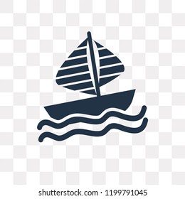 Sailboat vector icon isolated on transparent background, Sailboat transparency concept can be used web and mobile