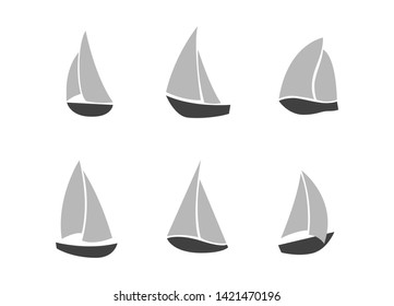 Sailboat vector icon isolated on white background.