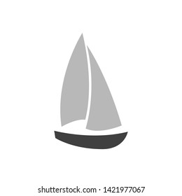 Sailboat vector icon isolated on white background.