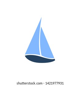 Sailboat vector icon isolated on white background.