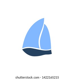 Sailboat vector icon isolated on white background.