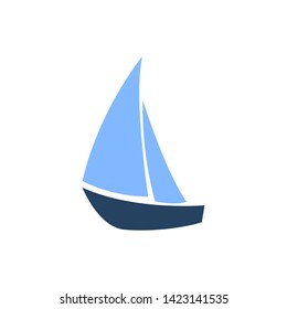 Sailboat vector icon isolated on white background.