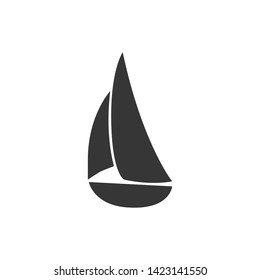Sailboat vector icon isolated on white background.