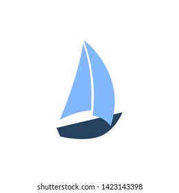Sailboat vector icon isolated on white background.