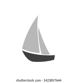 Sailboat vector icon isolated on white background.