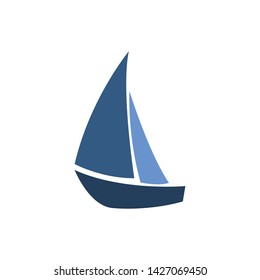 Sailboat vector icon isolated on white background.