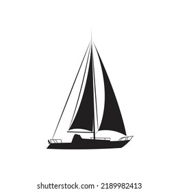 Sailboat vector icon isolated on a white background.