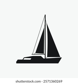 Sailboat vector icon isolated on a white background