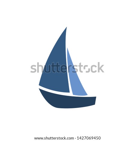 Sailboat vector icon isolated on white background.