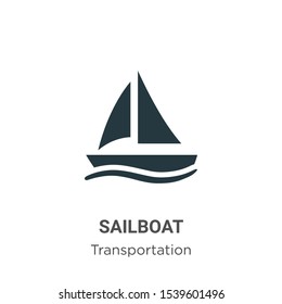 Sailboat vector icon on white background. Flat vector sailboat icon symbol sign from modern transportation collection for mobile concept and web apps design.