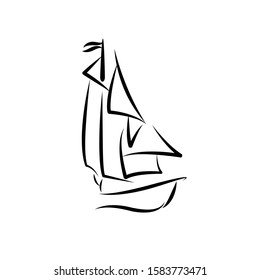 Sailboat vector icon on white background. Flat vector sailboat icon symbol sign from modern transportation collection for mobile concept and web apps design.