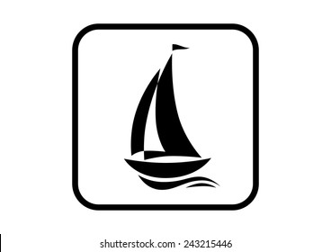  Sailboat vector icon on white background