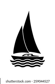  Sailboat vector icon on white background