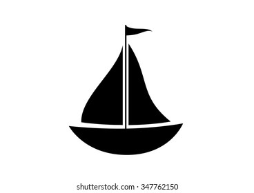  Sailboat vector icon on white background