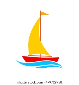  Sailboat vector icon on white background
