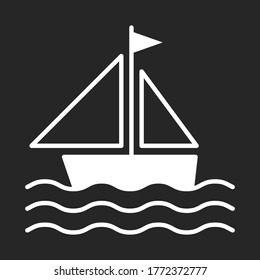 Sailboat vector icon. Sail yacht filled flat sign for mobile concept and web design. Yachting boat glyph icon. Symbol, logo illustration. Vector graphics