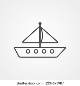 Sailboat vector icon sign symbol