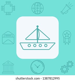Sailboat vector icon sign symbol