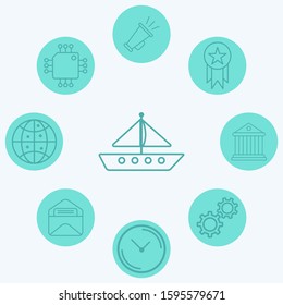 Sailboat vector icon sign symbol