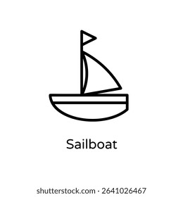 Sailboat vector icon stock illustration