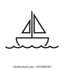 Sailboat vector icon, sailboat transport flat sign design, travel ship symbol pictogram