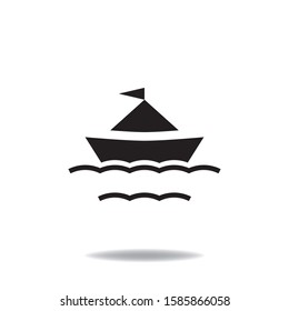 Sailboat vector icon, web design element