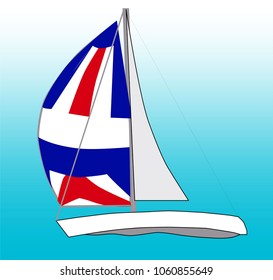 Sailboat, vector Illustration