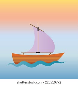 Sailboat. Vector illustration