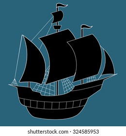 Sailboat vector illustration.