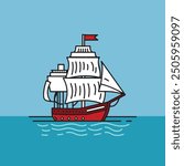 Sailboat  vector illustration design and colorful boat