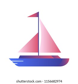 A sailboat vector illustration in gradient design