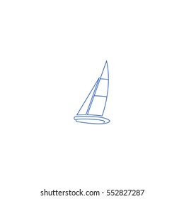 Sailboat vector illustration isolated on a white background.