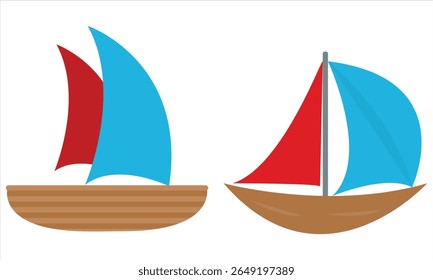 sailboat  Vector Illustration on white background