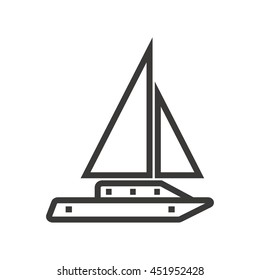 Sailboat vector image. Travel icon for All Purposes like Print Web or Mobile Apps Collection