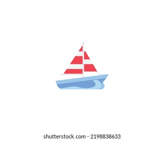 Sailboat vector isolated emoji icon. Sailboat emoticon