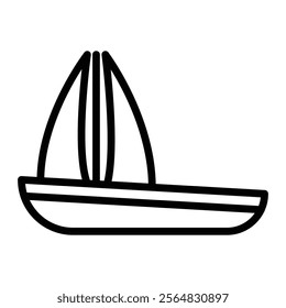 Sailboat Vector Line Icon Design