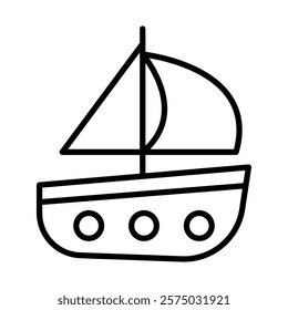 Sailboat Vector Line Icon Design