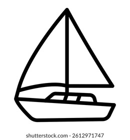 Sailboat Vector Line Icon Design