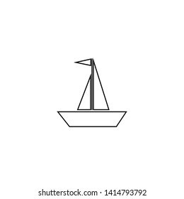 sailboat vector line icon. Simple element illustration. sailboat outline icon from transport concept. Can be used for web and mobile