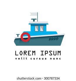 Sailboat - vector logo concept illustration. Ship sign. Logo nautical, marine, sail. Moden hipster, brand, branding, company, corporate, identity, logotype. Clean, flat and elegant style design