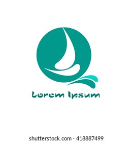 Sailboat - vector logo concept illustration. Ship sign. Yacht logo. Design element.
