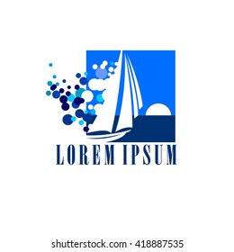 Sailboat - vector logo concept illustration. Ship sign. Yacht logo. Design element.