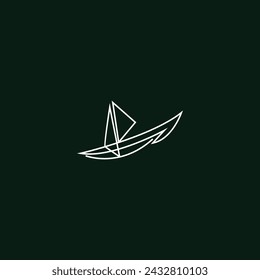 Sailboat - vector logo line concept illustration. Ship sign.