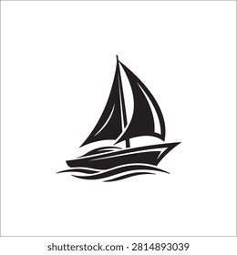 Sailboat Vector Logo | Nautical Ocean Sailing Emblem