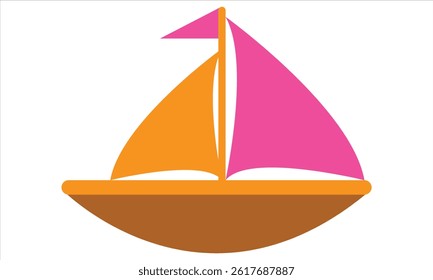 sailboat vector on white background