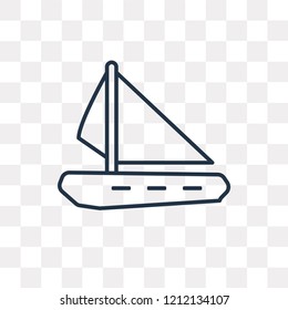 Sailboat vector outline icon isolated on transparent background, high quality linear Sailboat transparency concept can be used web and mobile