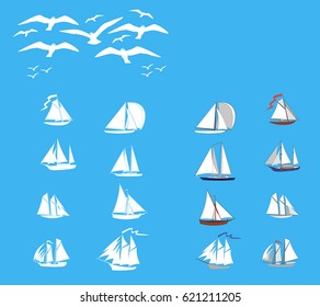 Sailboat vector. yacht. sea