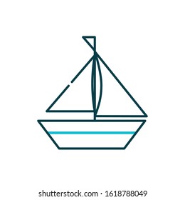 Sailboat vehicle design, Boat nautical transportation marine sea summer ocean and travel theme Vector illustration