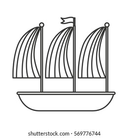 sailboat vehicle isolated icon vector illustration design